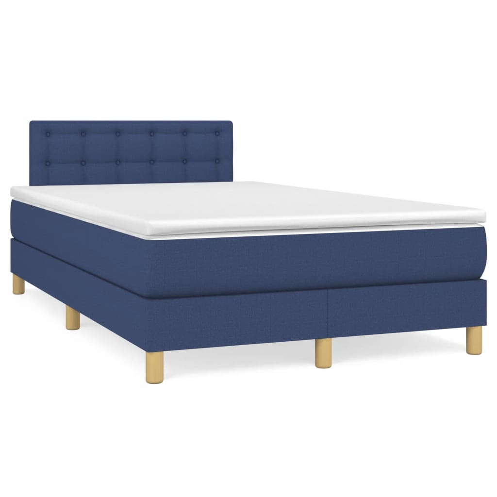 Letto a Molle con Materasso e LED Blu 120x190 cm in Tessuto | homemem39