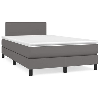 Giroletto Molle con Materasso e LED Grigio 120x190cm Similpelle | homemem39