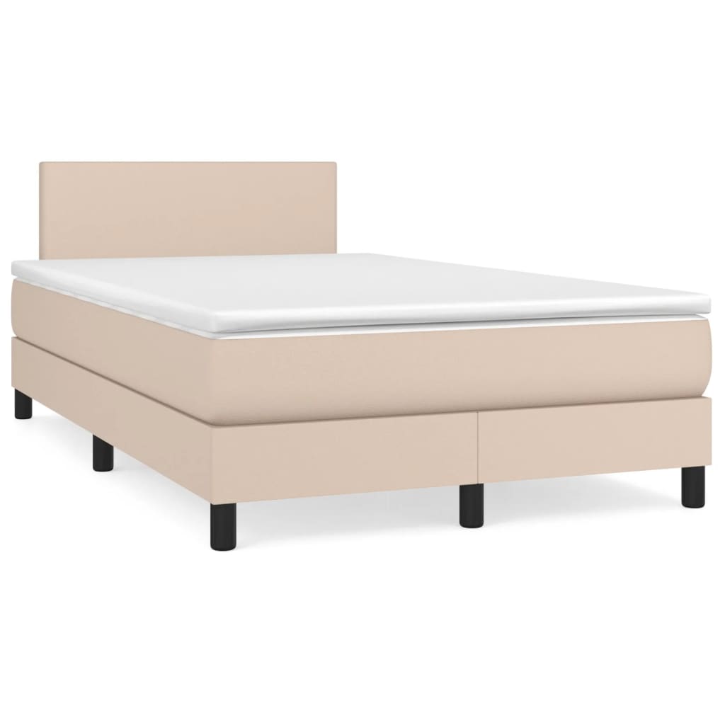 Giroletto Molle Materasso e LED Cappuccino 120x190cm Similpelle | homemem39