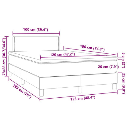 Letto a Molle con Materasso e LED Nero 120x190 cm in Similpelle