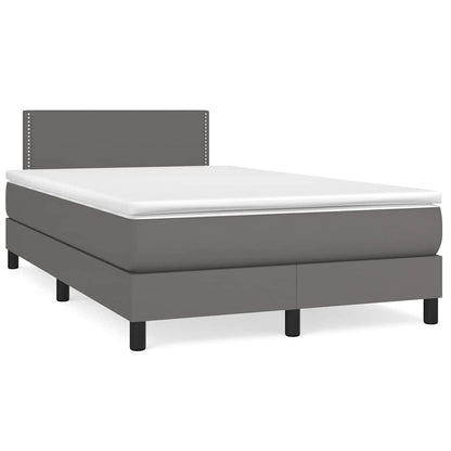 Giroletto Molle con Materasso e LED Grigio 120x190cm Similpelle | homemem39