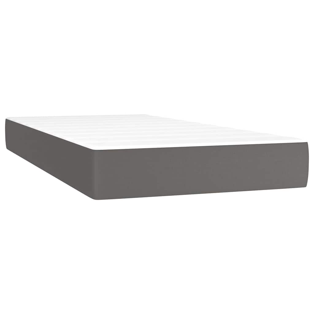 Giroletto Molle con Materasso e LED Grigio 120x190cm Similpelle | homemem39
