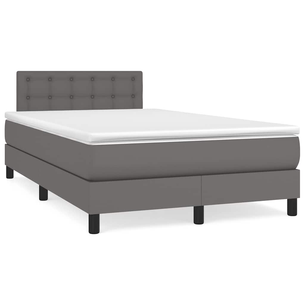 Giroletto Molle con Materasso e LED Grigio 120x190cm Similpelle | homemem39