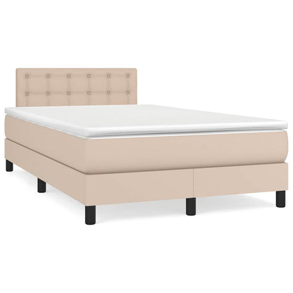 Giroletto Molle Materasso e LED Cappuccino 120x190cm Similpelle | homemem39