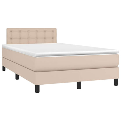 Giroletto Molle Materasso e LED Cappuccino 120x190cm Similpelle | homemem39