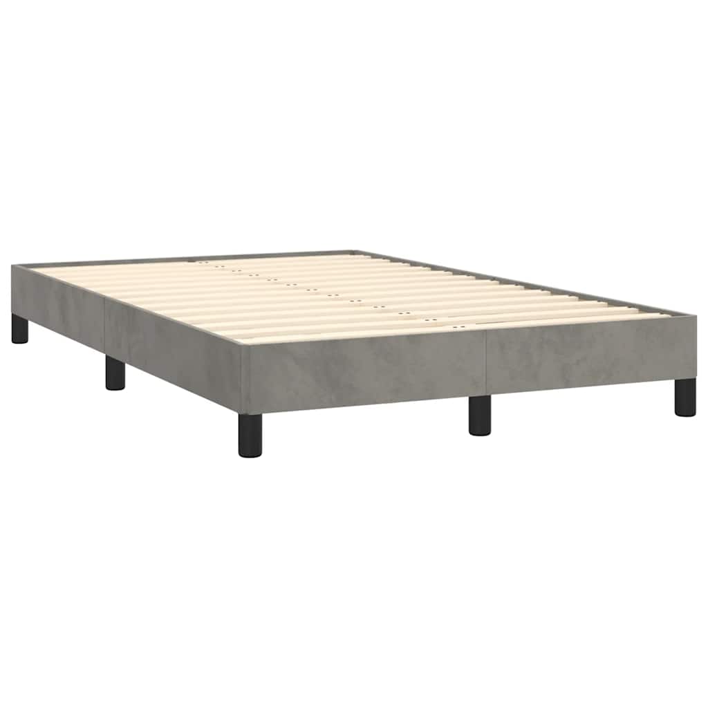 Letto a Molle con Materasso e LED Grigio Chiaro 120x190 cm Velluto