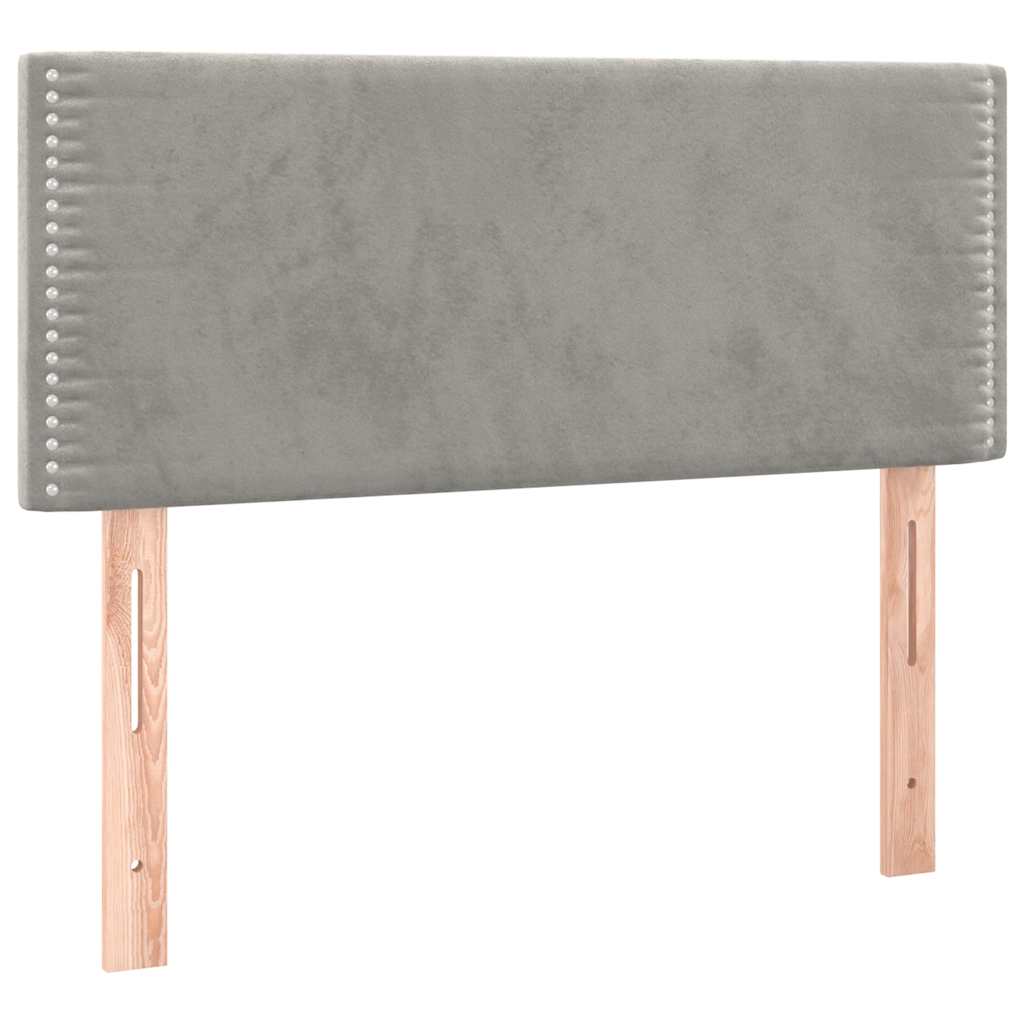 Letto a Molle con Materasso e LED Grigio Chiaro 120x190 cm Velluto
