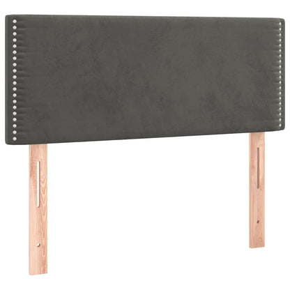 Letto a Molle con Materasso e LED Grigio Scuro 120x190cm in Velluto