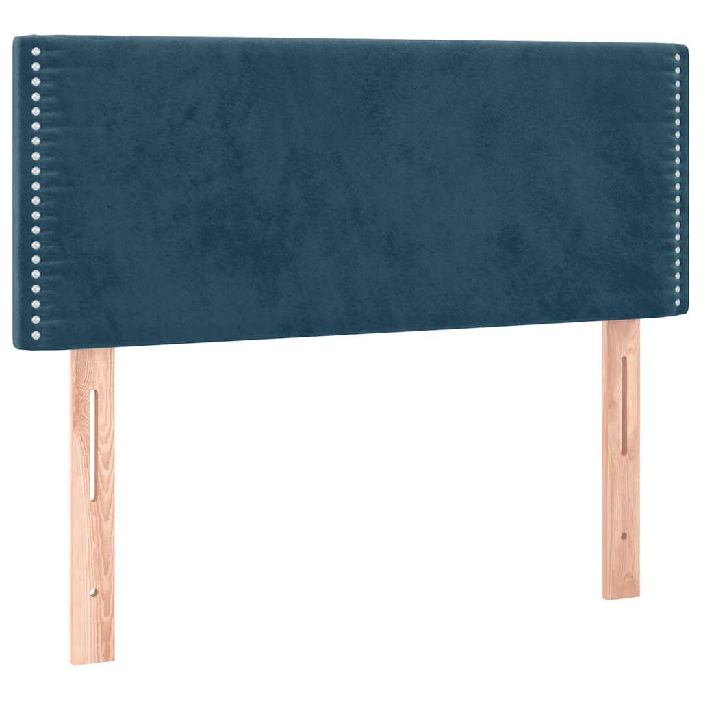 Letto a Molle con Materasso e LED Blu Scuro 120x190 cm in Velluto | homemem39