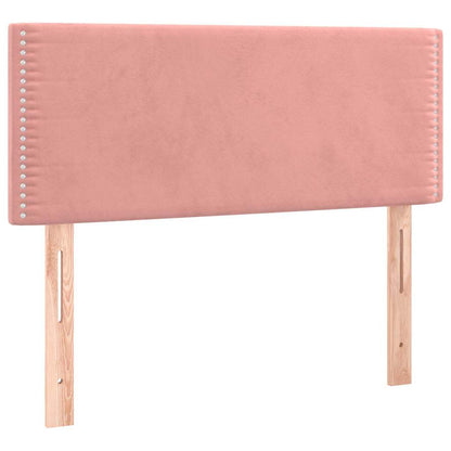 Letto a Molle con Materasso e LED Rosa 120x190 cm in Velluto | homemem39