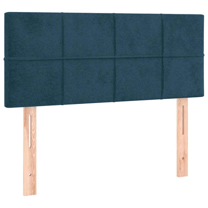 Letto a Molle con Materasso e LED Blu Scuro 120x190 cm in Velluto