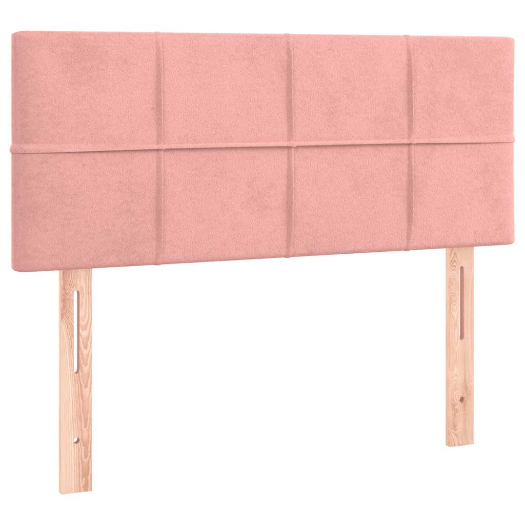Letto a Molle con Materasso e LED Rosa 120x190 cm in Velluto | homemem39