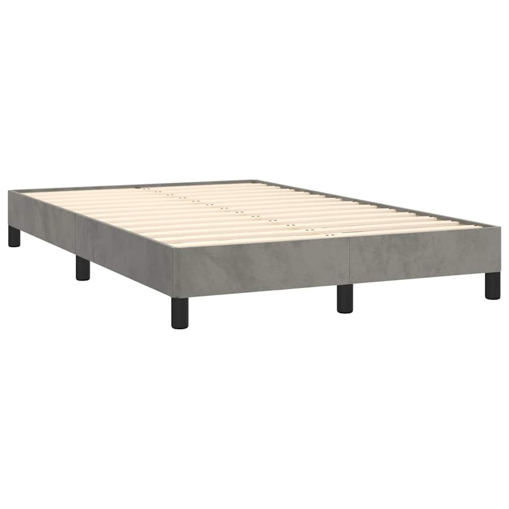 Letto a Molle con Materasso e LED Grigio Chiaro 120x190 cm Velluto