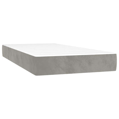 Letto a Molle con Materasso e LED Grigio Chiaro 120x190 cm Velluto | homemem39