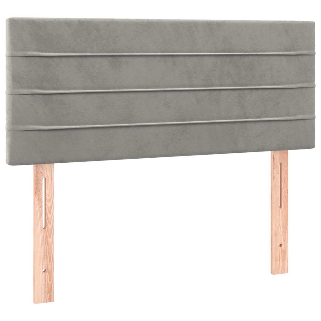 Letto a Molle con Materasso e LED Grigio Chiaro 120x190 cm Velluto | homemem39