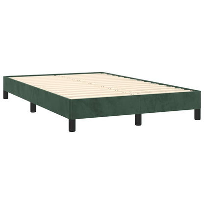 Letto a Molle con Materasso e LED Verde Scuro 120x190cm Velluto