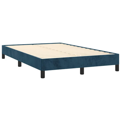Letto a Molle con Materasso e LED Blu Scuro 120x190 cm Velluto