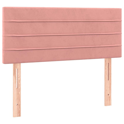 Letto a Molle con Materasso e LED Rosa 120x190 cm in Velluto | homemem39