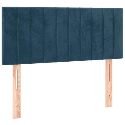 Letto a Molle con Materasso e LED Blu Scuro 120x190 cm Velluto
