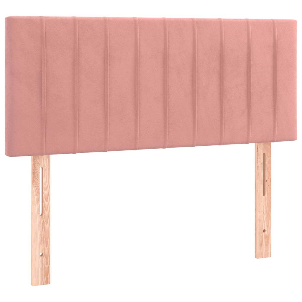 Letto a Molle con Materasso e LED Rosa 120x190 cm in Velluto | homemem39