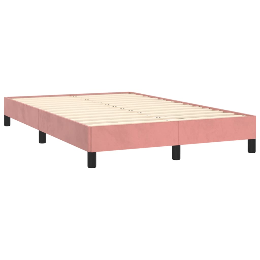 Letto a Molle con Materasso e LED Rosa 120x190 cm in Velluto | homemem39