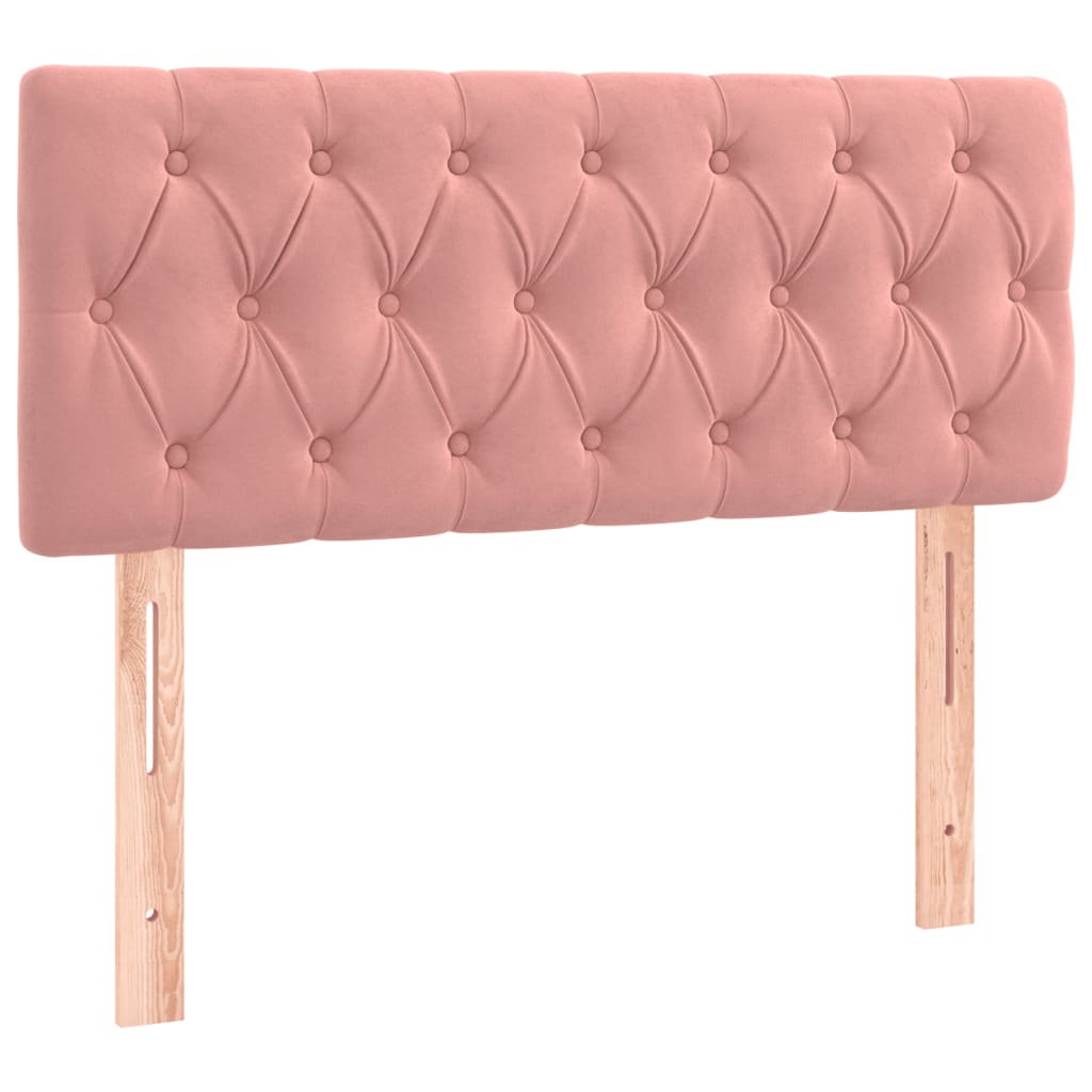 Letto a Molle con Materasso e LED Rosa 120x190 cm in Velluto | homemem39