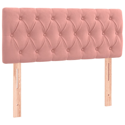 Letto a Molle con Materasso e LED Rosa 120x190 cm in Velluto | homemem39