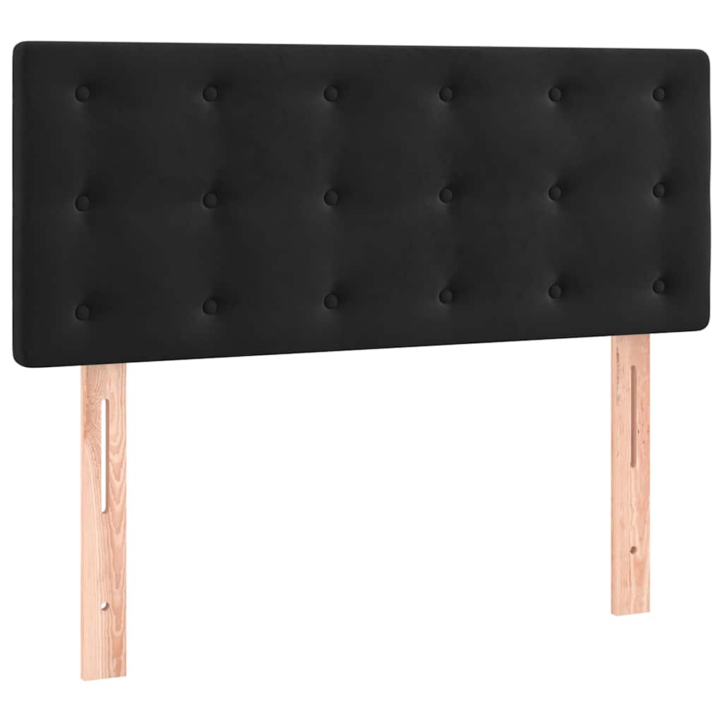 Letto a Molle con Materasso e LED Nero 120x190 cm in Velluto