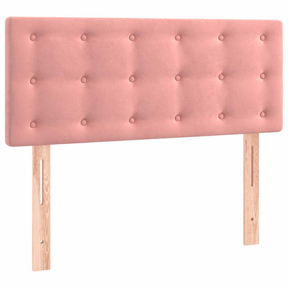 Letto a Molle con Materasso e LED Rosa 120x190 cm in Velluto | homemem39