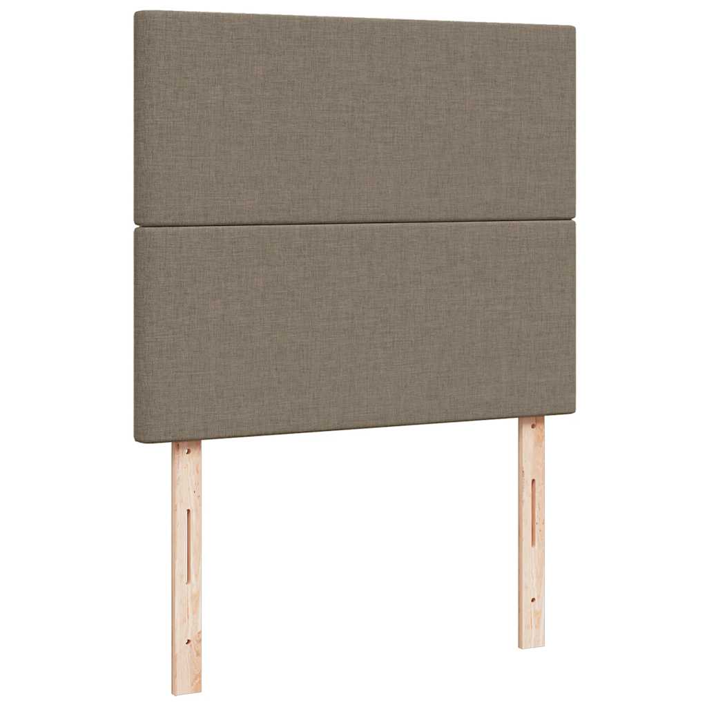 Letto a Molle con Materasso e LED Tortora 120x190 cm in Tessuto