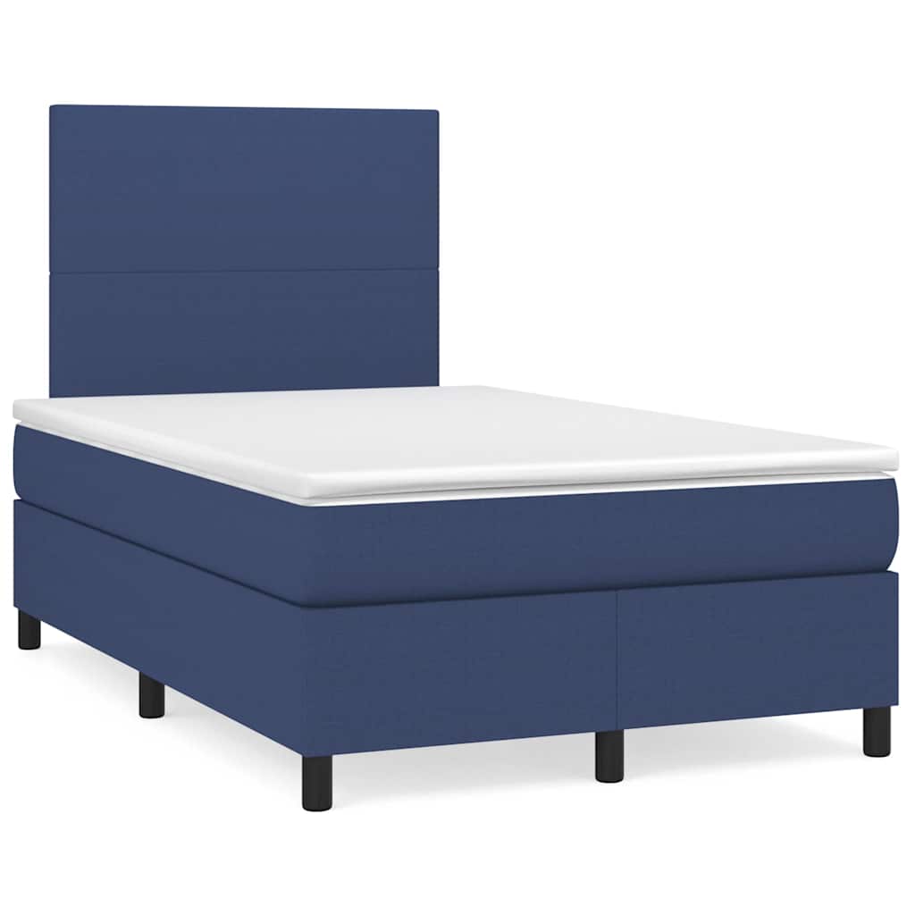 Letto a Molle con Materasso e LED Blu 120x190 cm in Tessuto | homemem39