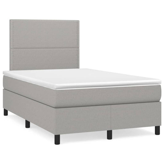 Letto a Molle Materasso e LED Grigio Chiaro 120x190 cm Tessuto - homemem39