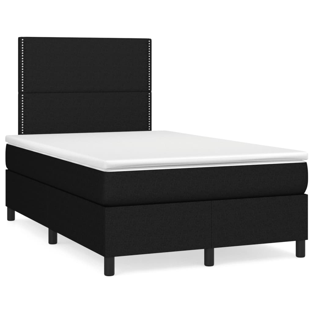 Letto a Molle con Materasso e LED Nero 120x190 cm in Tessuto | homemem39