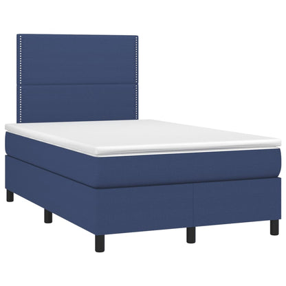Letto a Molle con Materasso e LED Blu 120x190 cm in Tessuto | homemem39