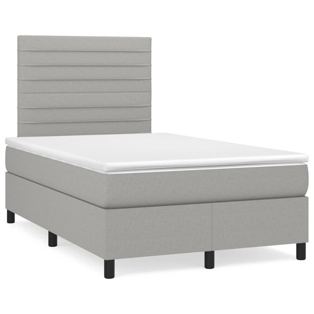 Letto a Molle Materasso e LED Grigio Chiaro 120x190 cm Tessuto - homemem39