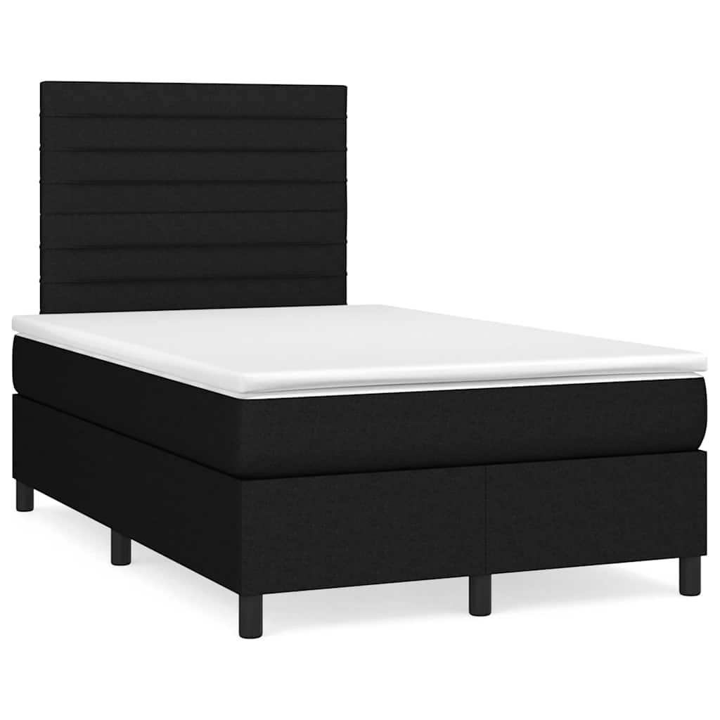 Letto a Molle con Materasso e LED Nero 120x190 cm in Tessuto - homemem39