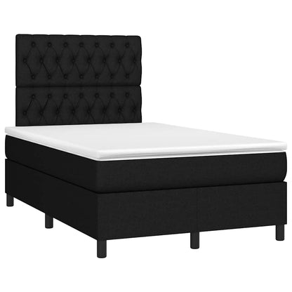 Letto a Molle con Materasso e LED Nero 120x190 cm in Tessuto | homemem39