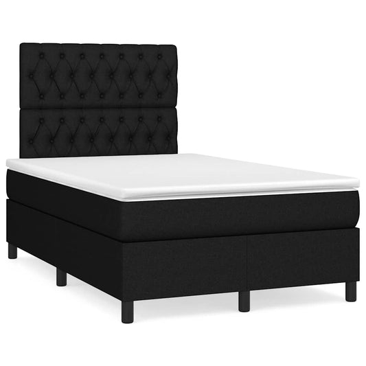 Letto a Molle con Materasso e LED Nero 120x190 cm in Tessuto | homemem39