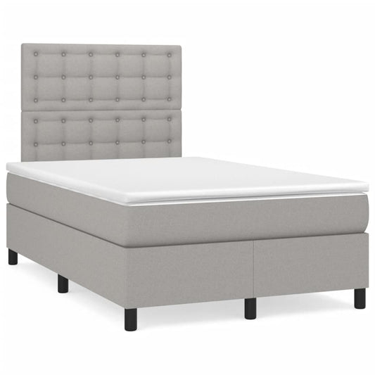 Letto a Molle Materasso e LED Grigio Chiaro 120x190 cm Tessuto - homemem39