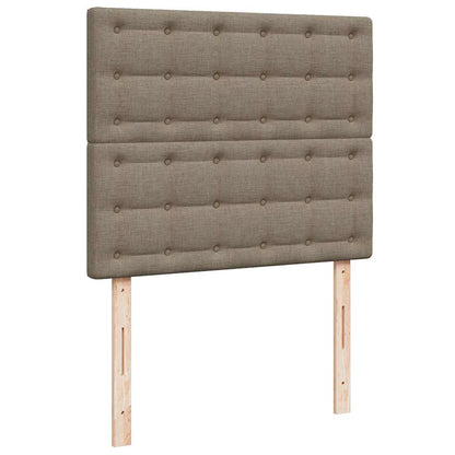 Letto a Molle con Materasso e LED Tortora 120x190 cm in Tessuto | homemem39
