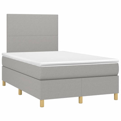 Letto a Molle Materasso e LED Grigio Chiaro 120x190 cm Tessuto - homemem39