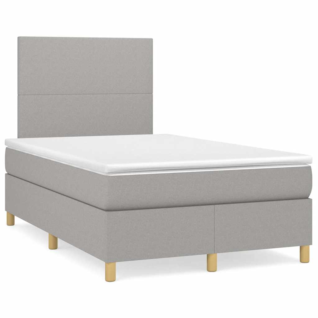 Letto a Molle Materasso e LED Grigio Chiaro 120x190 cm Tessuto - homemem39
