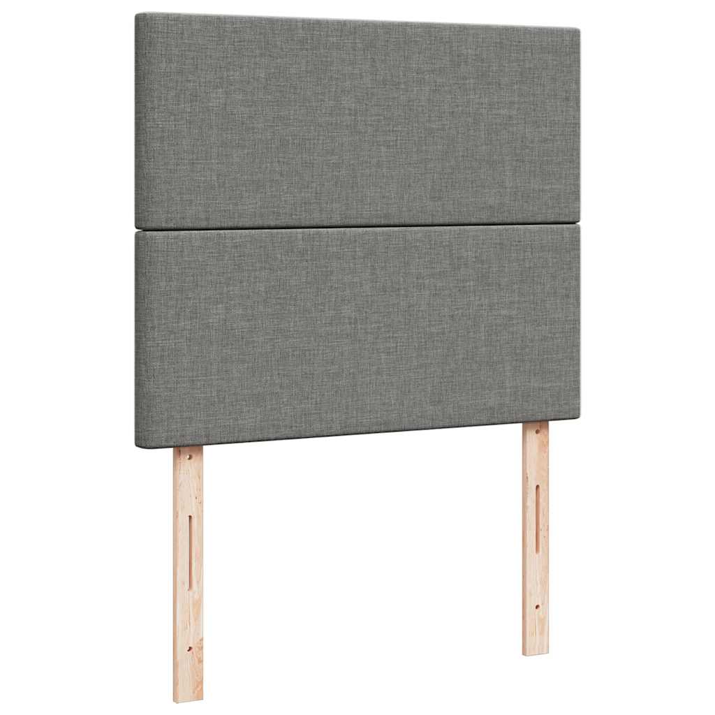 Letto a Molle Materasso e LED Grigio Scuro 120x190cm in Tessuto