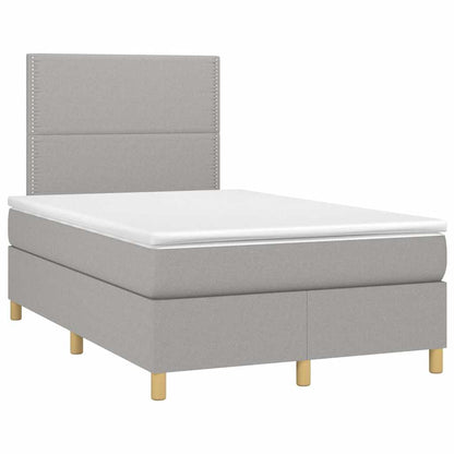 Letto a Molle Materasso e LED Grigio Chiaro 120x190 cm Tessuto - homemem39