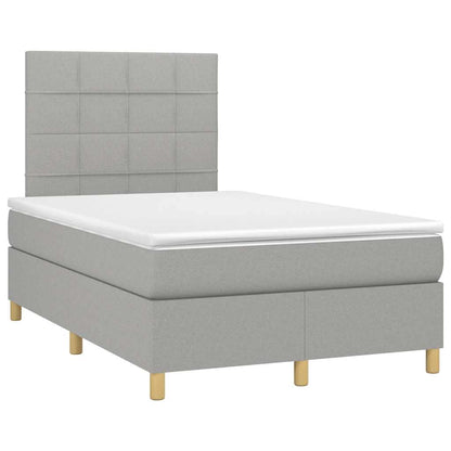 Letto a Molle Materasso e LED Grigio Chiaro 120x190 cm Tessuto - homemem39