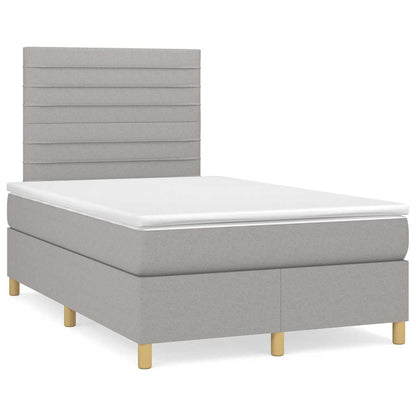 Letto a Molle Materasso e LED Grigio Chiaro 120x190 cm Tessuto - homemem39