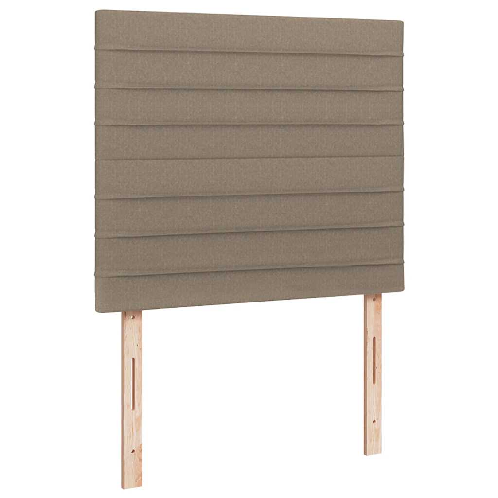 Letto a Molle con Materasso e LED Tortora 120x190 cm in Tessuto | homemem39