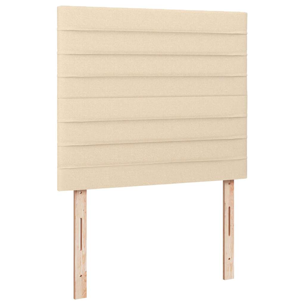Letto a Molle con Materasso e LED Crema 120x190 cm in Tessuto