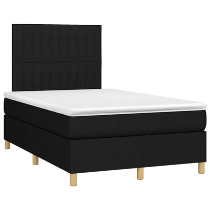 Letto a Molle con Materasso e LED Nero 120x190 cm in Tessuto - homemem39