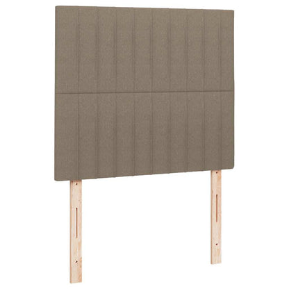 Letto a Molle con Materasso e LED Tortora 120x190 cm in Tessuto | homemem39